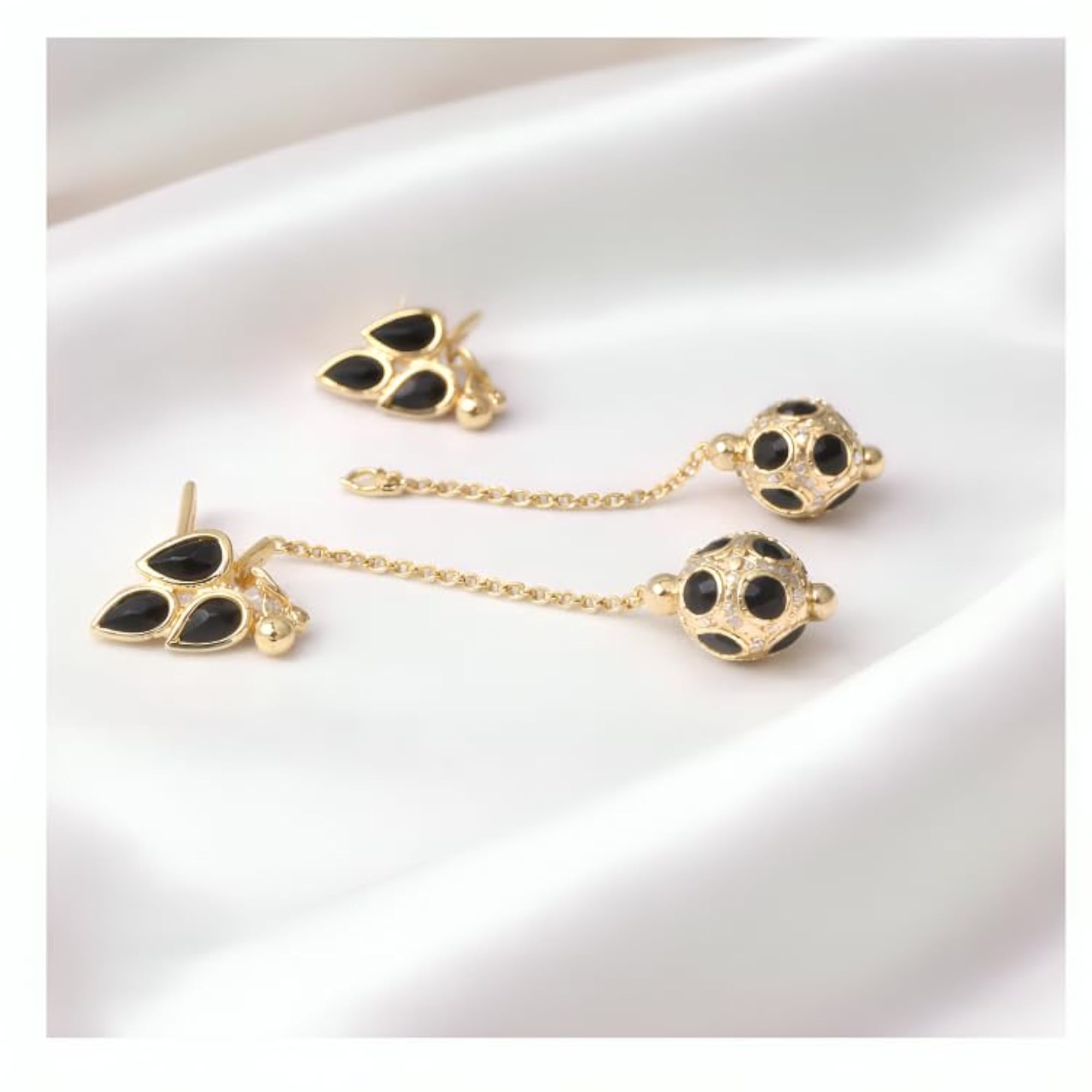 Assamese Traditional Black Monimala Necklace Set with Earrings